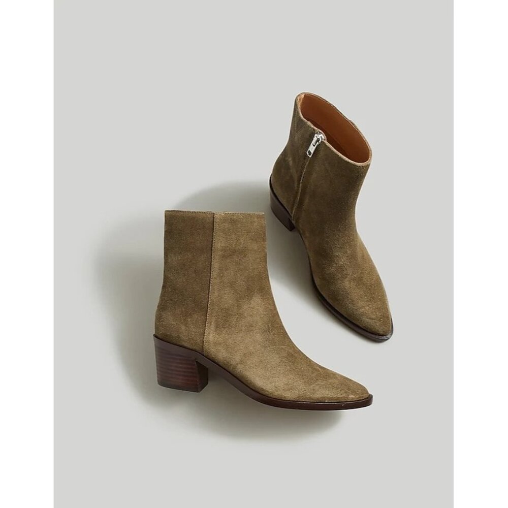 Madewell The Darcy Ankle Boot in Burnt Olive Suede